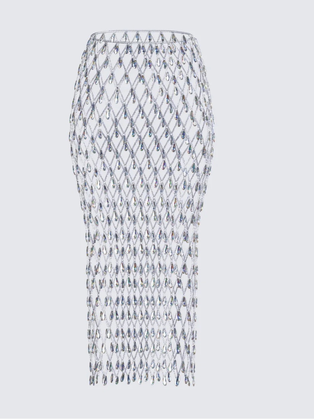 Finesse jovita silver rhinestone chain midi skirt size XL/1X